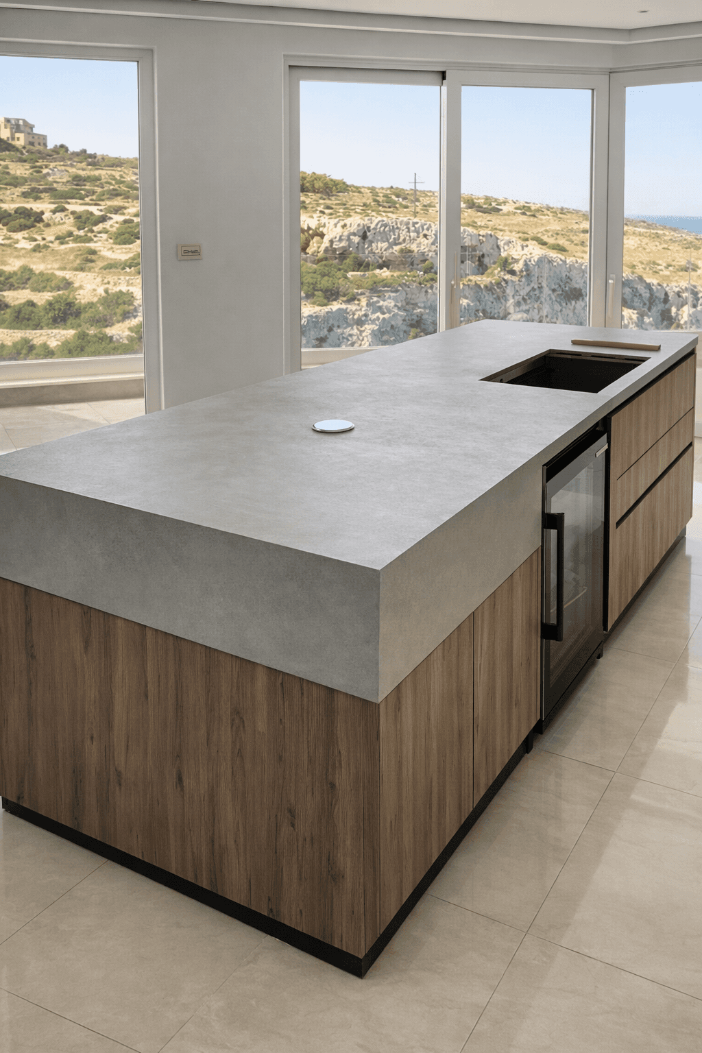 Piano cucina con vasca integrata